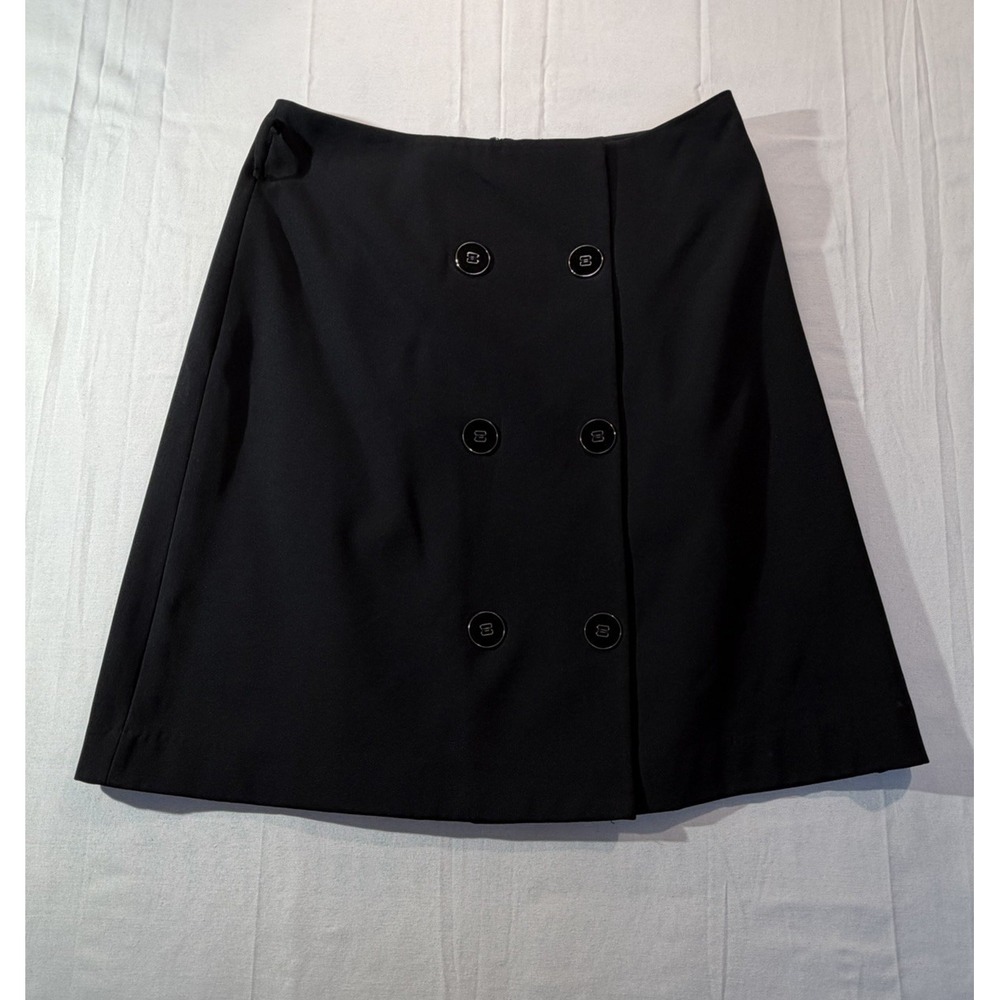 Warehouse Black A-Line Mini Skirt Dark Academic Modern Professional Size 8